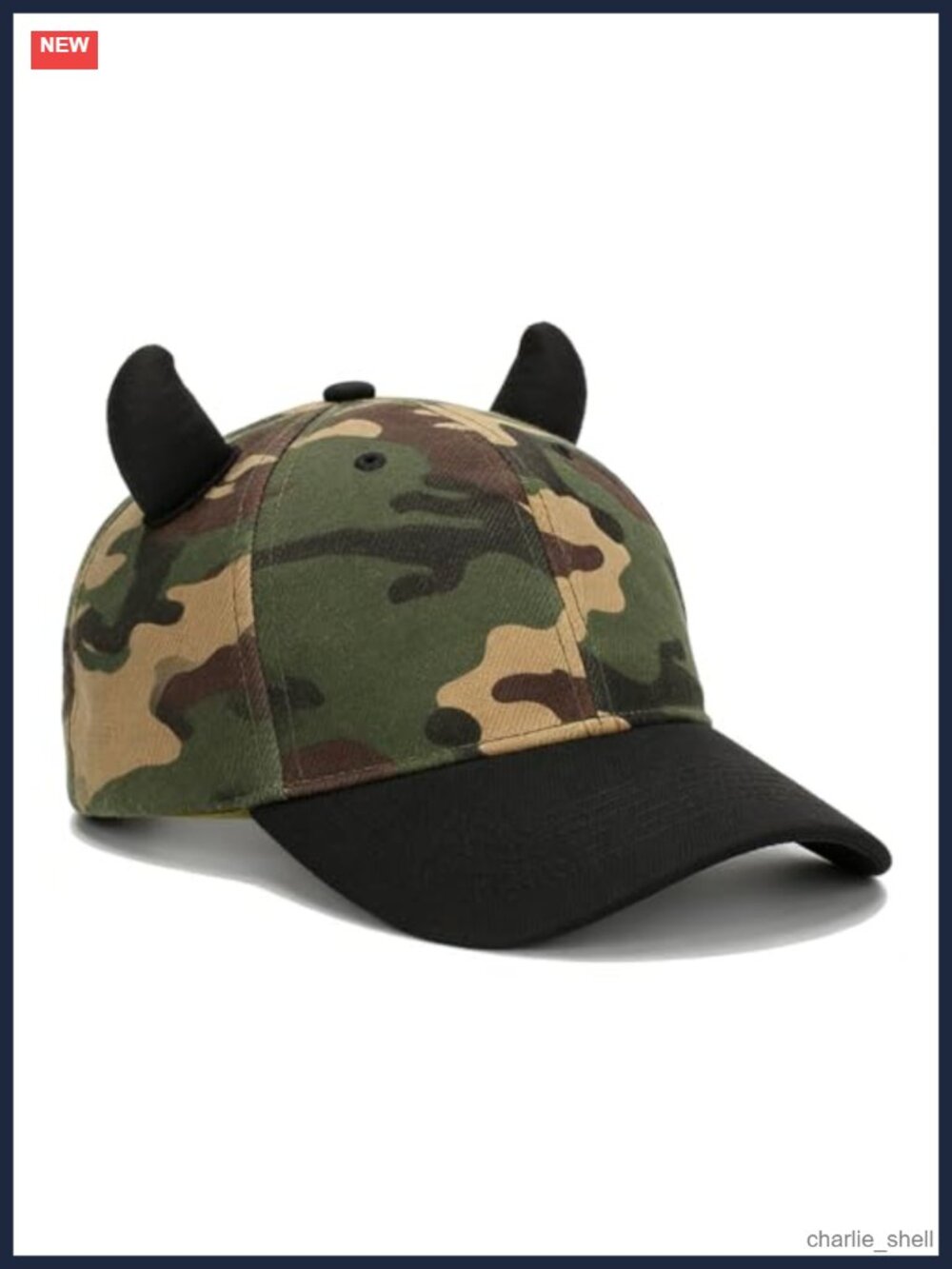 Unisex Camouflage Baseball Cap Adjustable Devil Horn Trucker Hat Cosplay